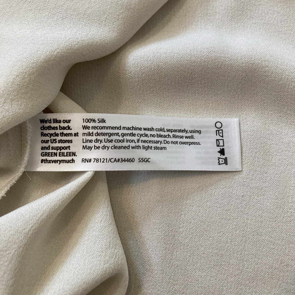Eileen Fisher Womens XS Sleeveless Ivory Beige Silk Hi Low Tunic Chic Neutral - Picture 4 of 6